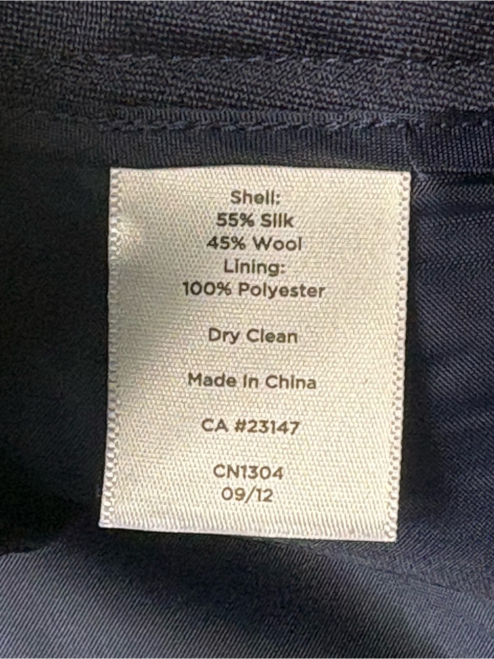 NWT Talbots Signature Silk Wool Ankle Pants Navy Blue 20W Side Zip - Picture 9 of 10